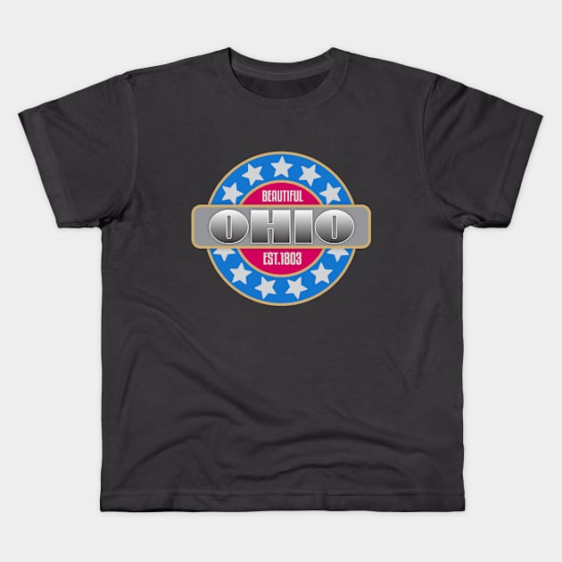 Ohio Patriotic Kids T-Shirt by Dale Preston Design